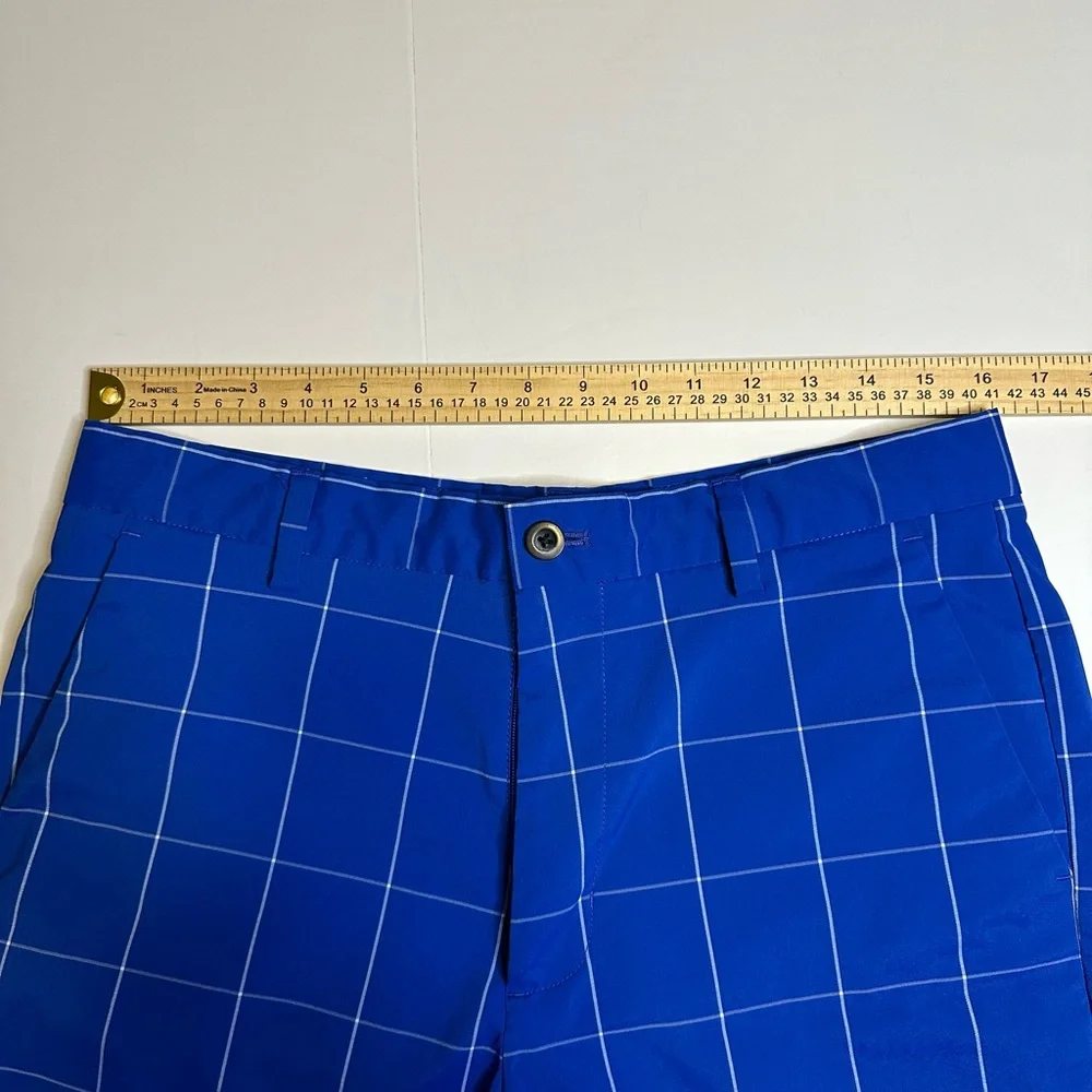 Chaps‎ Golf Shorts Men’s 32 Striped Plaid Blue White Large Athletic